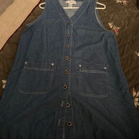 Vintage Summer blue Jean button up dress - Picture 1 of 3